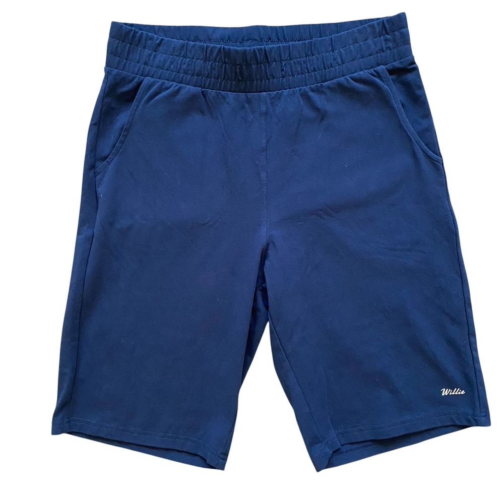 Willit Sweat Shorts Women M Navy Elastic Waist Inseam 10" Bermuda Everyday